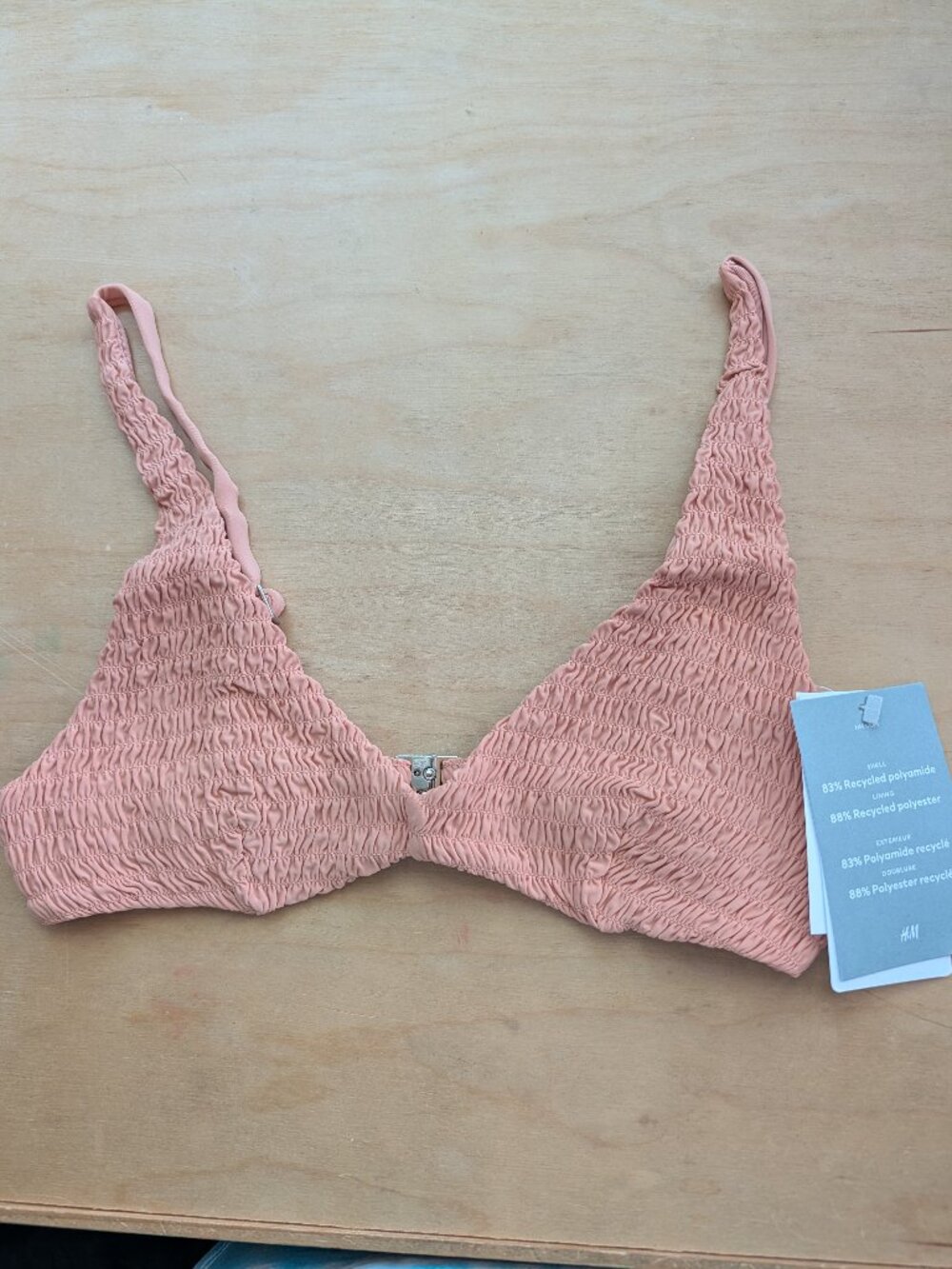 NWT H&M  Peach color Bikini Top - Size XS to S